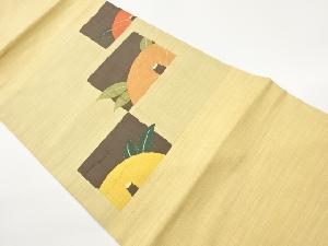 色紙に抽象牡丹模様織出し名古屋帯